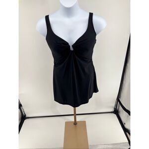 Miraclesuit Black Swimdress One Piece Swimsuit Tummy Control Size 16